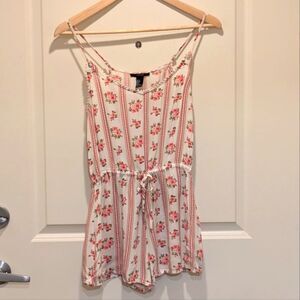 $5 Item! Forever 21 S Pom Pom Trim Floral Romper